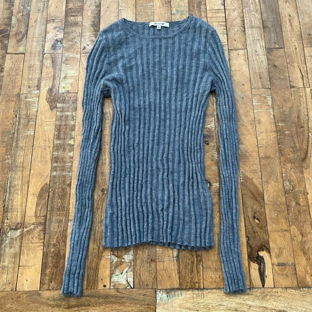 Madewell Alpaca Blend Crewneck Ribbed Lightweight Sweater Women's Size Small
